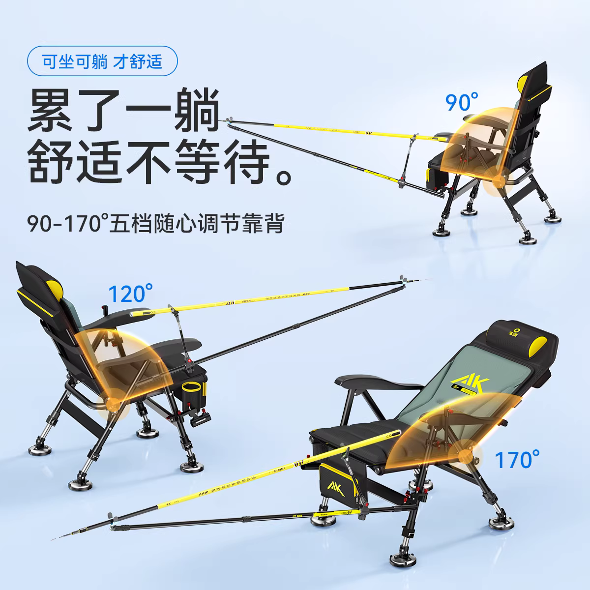 渔之源钓椅野钓专用欧式钓椅2026新款新型钓鱼座椅折叠全地形钓椅 图5