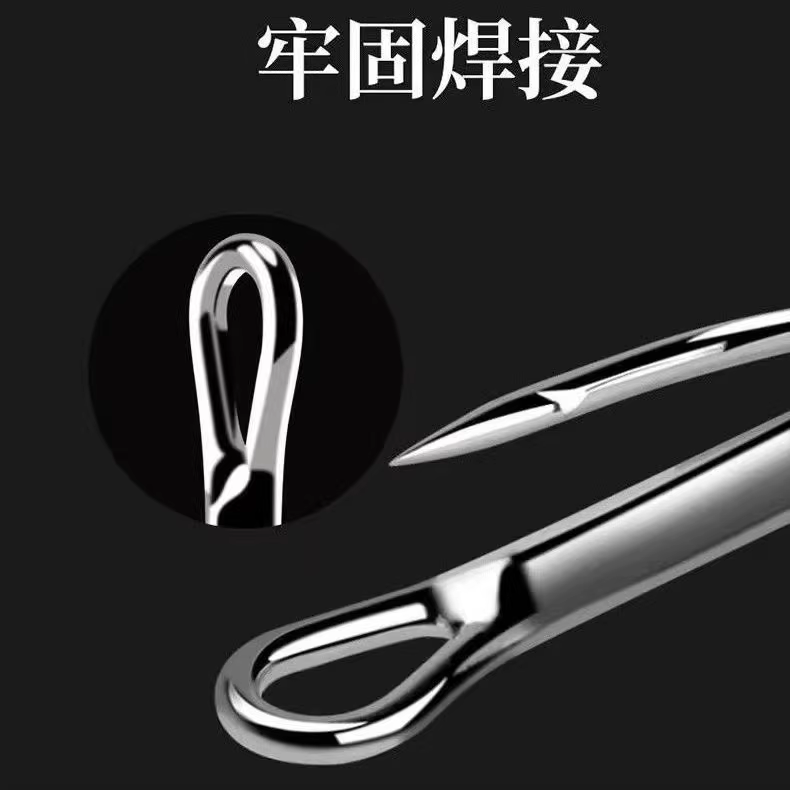 锚钩黑镍三锚钩划鲢鱼胖头鱼钩三爪钩三本钩有倒刺蝴蝶钩渔具配件 图3