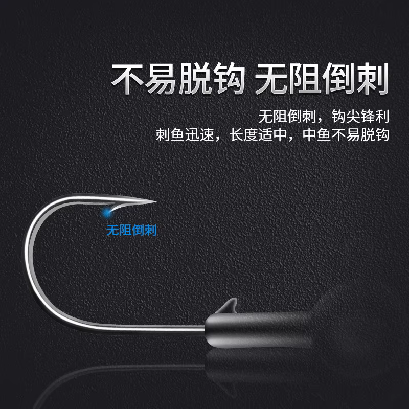 防挂底加强铅头钩路亚假饵T尾软饵钓鲈鱼翘嘴鳜鱼软虫路亚盒套装 图4