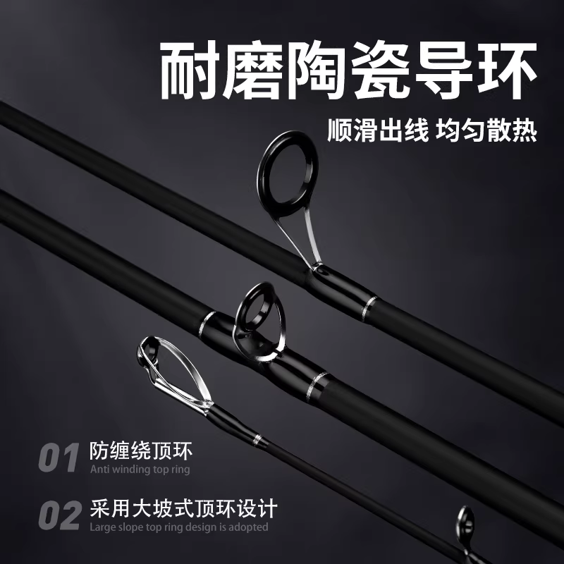渔名捕远投双稍路亚竿MH+H硬调枪直柄套装淡海水超硬轻雷打黑翘嘴 图4