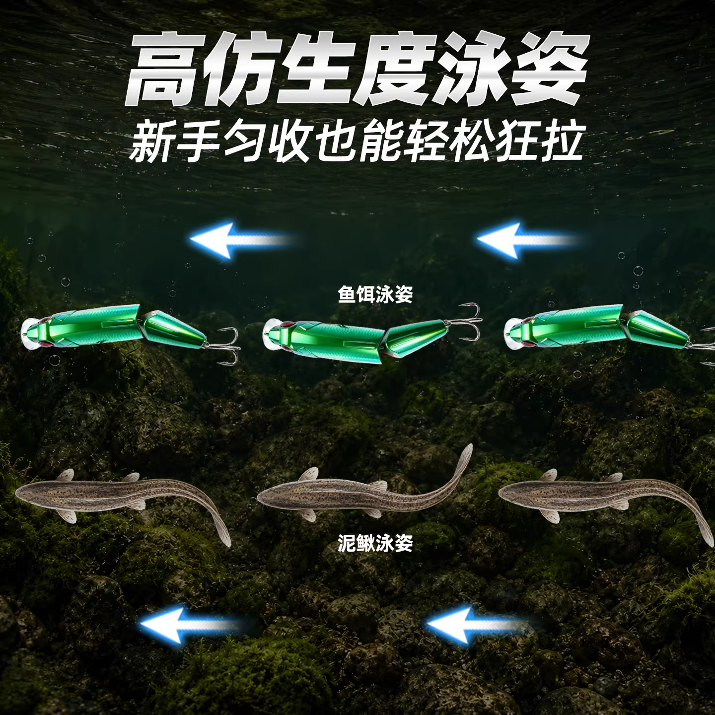 多节米诺路亚假饵泥鳅彷生饵双节摇摆远投沉水米诺钓鲈鱼翘嘴专用 图3