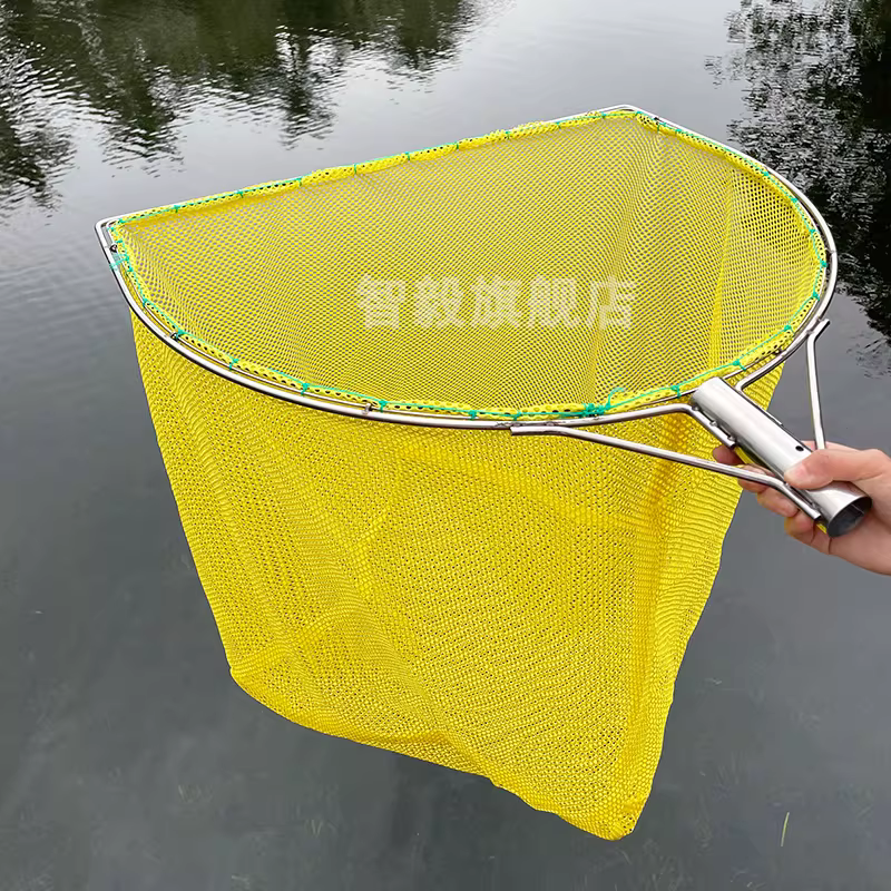 加粗实心钢圈不锈钢捞网头捞鱼网兜大巨物捞网鱼网兜捞虾小鱼配件 图4