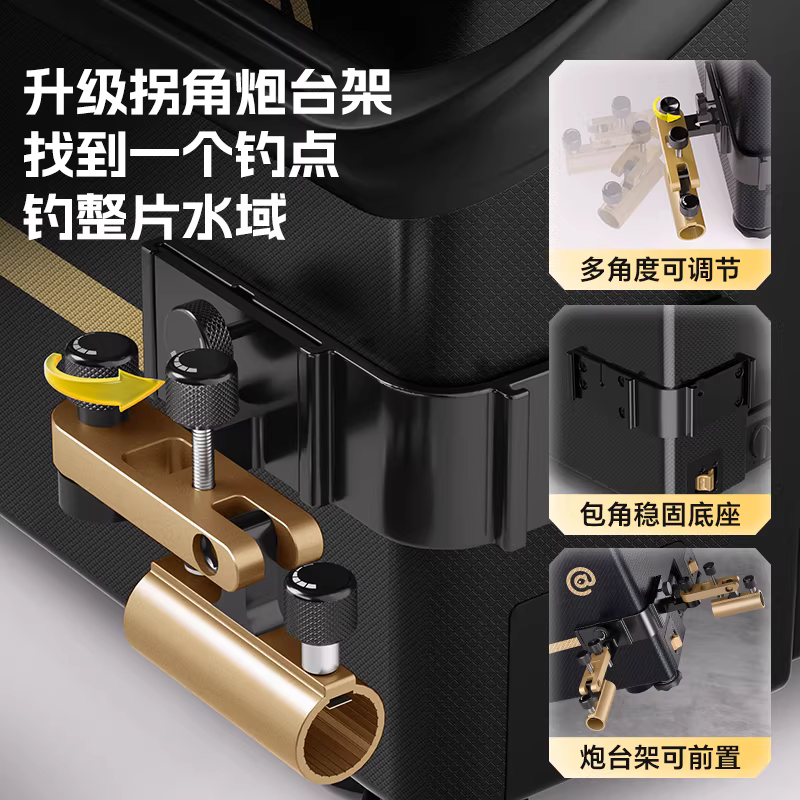 连球钓鱼箱全套L8拐角炮台钓鱼箱新款免安装多功能台钓箱渔具装备2 图2