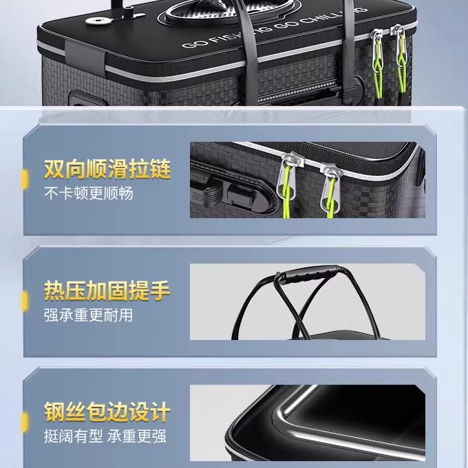 2026新款活鱼桶鱼护桶多功能钓鱼桶一体成型钓鱼箱折叠装鱼箱 图5